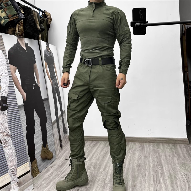 春秋户外战术修身透气蛙服套装