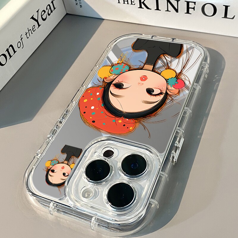 适用于苹果iPhone14 (全型号) 手机壳 补妆镜设计 精孔全包 气囊减震 经典 iPhone11 简约 iPhone7 轻奢 iPho