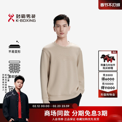 劲霸男装男士外套秋季松弛感时尚小肌理提花套头卫衣│BTWN3309