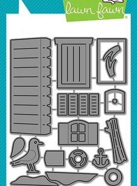 Lawn Fawn *切割模板 #LF1975 Scallped Treat Box Beach House