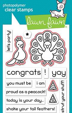Lawn Fawn*透明图章印章模板 #LF1960/1961 Peacock 孔雀