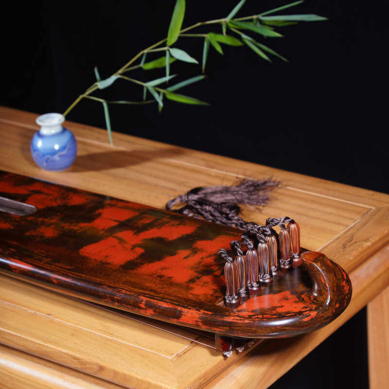 自远堂古琴中和专业演奏百年老杉木纯手工朱砂混沌式纯生漆包邮