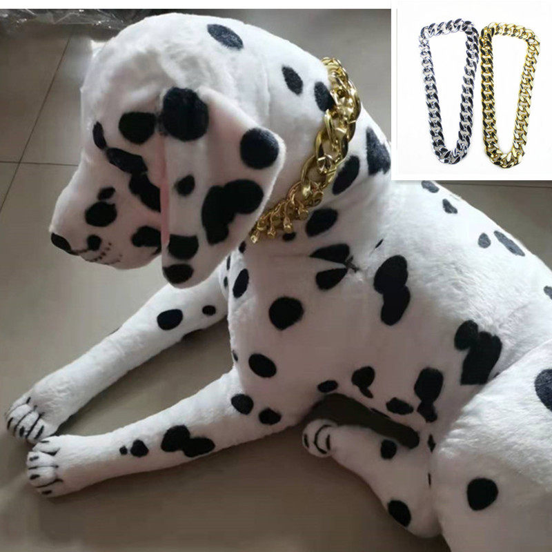 大中型宠物狗项圈塑料大金链子金毛秋田拉布拉多犬超粗装饰金项链