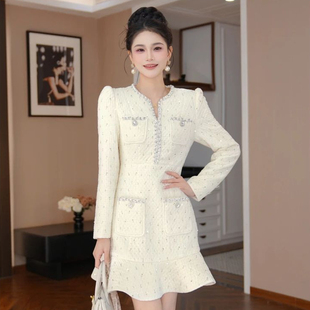 约会御姐风生日party小礼服高级感女装镶钻名媛风气质鱼尾连衣裙