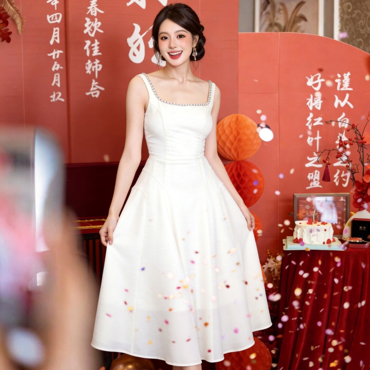 梨型身材大码女装a字连衣裙