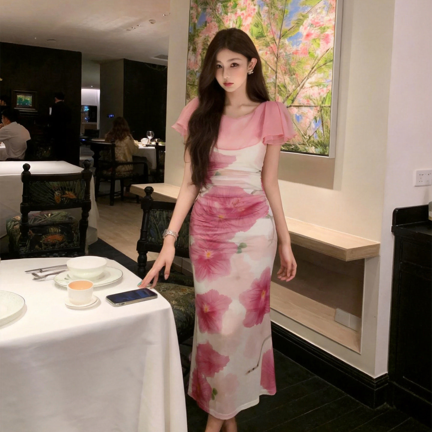 纯欲性感女人味鱼尾连衣裙