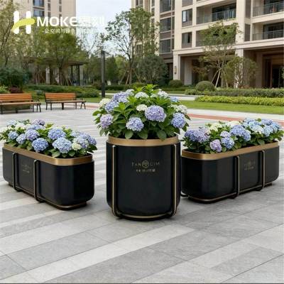 户外景观金花115树池小售楼部区外摆坛不锈钢花箱花槽商属业街种