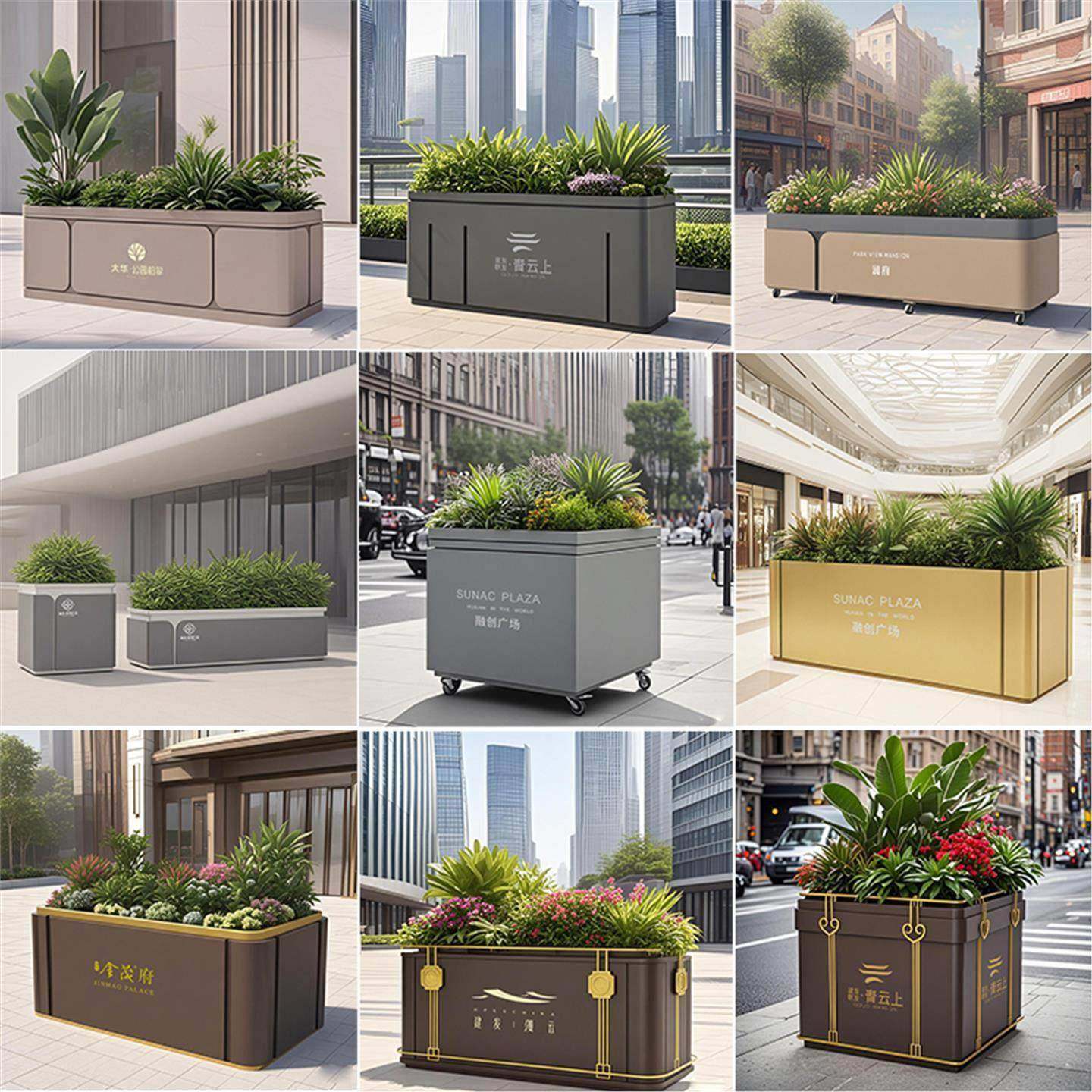 外不锈钢995花家箱组合户商场售摆楼处外花盆街道景观种植箱厂定,商业/办公家具,花坛/花箱,淘宝优惠券,粉丝福利购,淘宝优惠卷