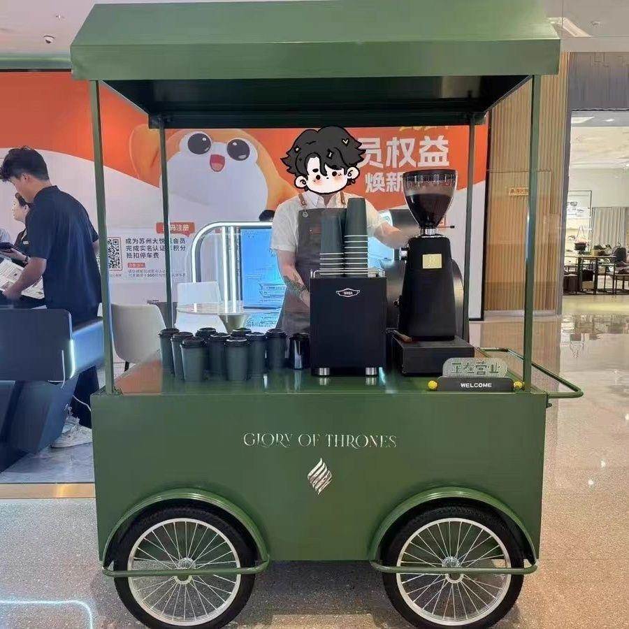 展爆示啡推车商场可移动餐车摆摊TZR推车门口咖面包车米店花