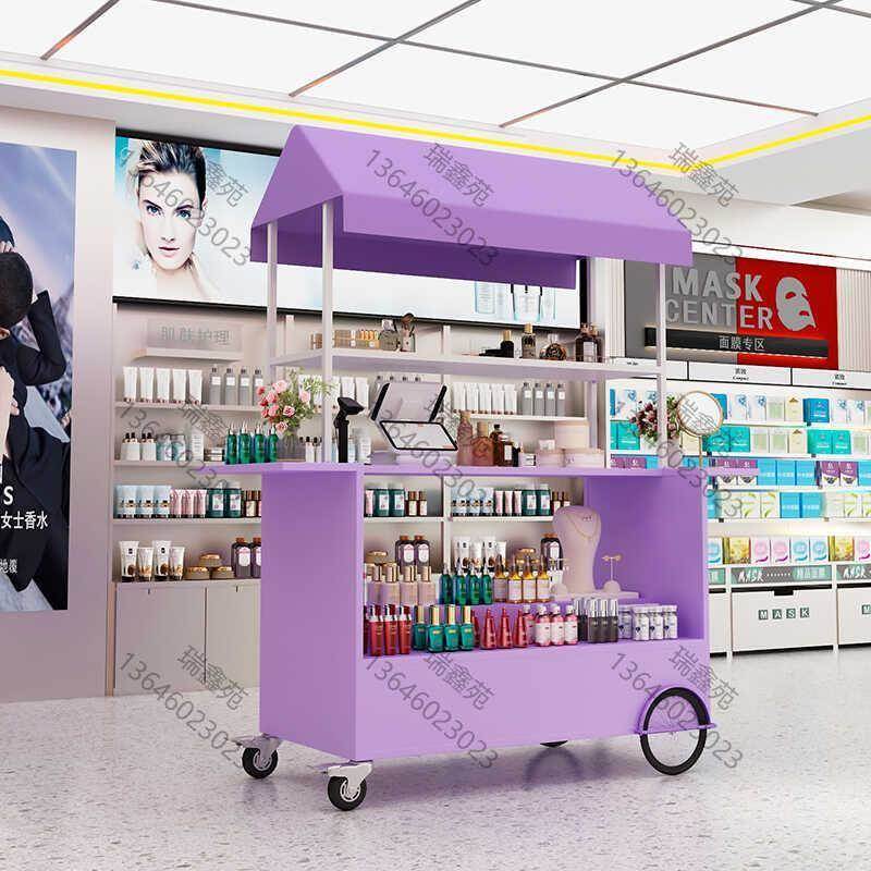 促商场摆市摊推车销台精动品店展示架移花车化无品牌\/妆品展销台