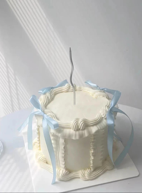 4 6寸女神二次元网红蝴蝶结仿真蛋糕创意假体生日模型橱窗样品