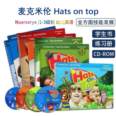 麦克米伦幼儿英语教材Hats On Top nursery/1/2/3级学生书练习册 幼儿英语启蒙教材