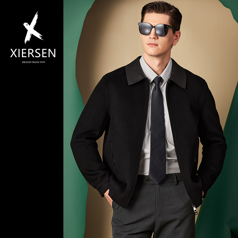 秋冬欧洲站轻奢纯羊毛双面呢夹克