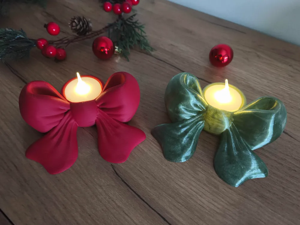 3D打印蝴蝶结电子蜡烛摆件客厅装饰品创意礼物送女友闺蜜