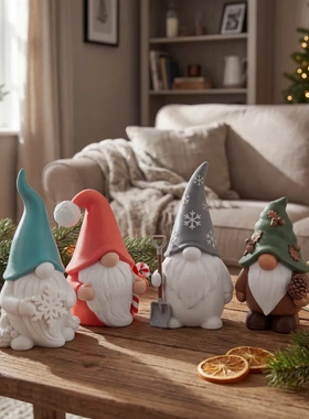 3D打印圣诞小矮人套装桌面装饰品小摆件Da31