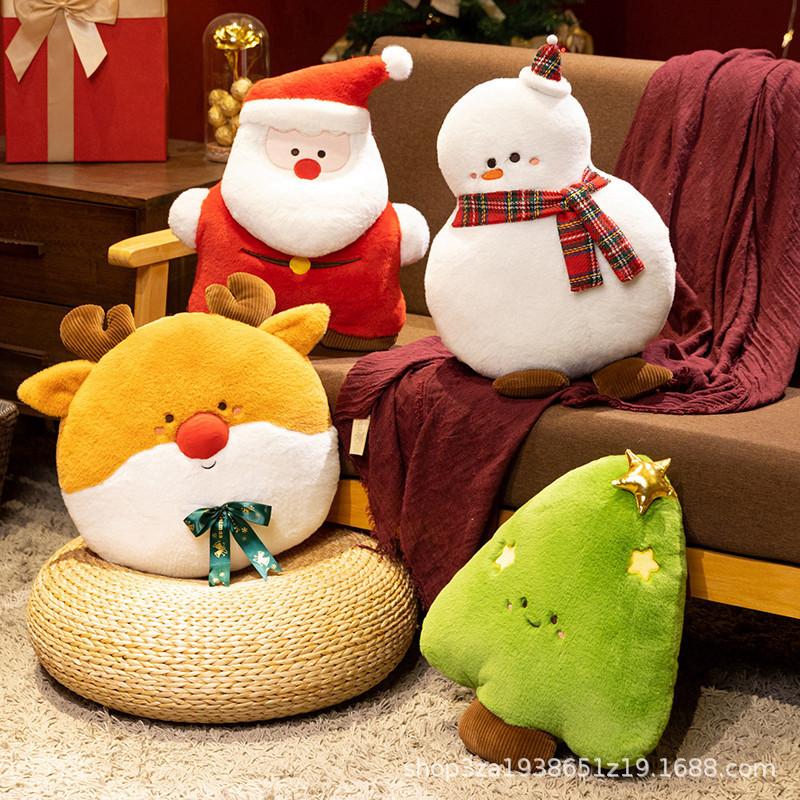 哈利圣诞节抱枕毛绒玩具小鹿企鹅