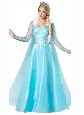 新款 圣诞节cosplay冰雪奇缘艾莎公主裙演出服万圣节化装舞会服装