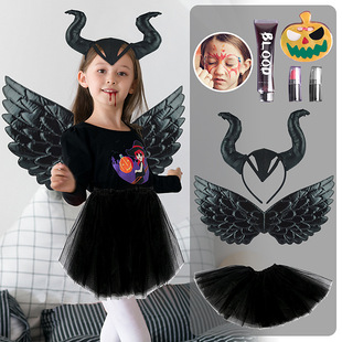 COS化装舞会服装儿童恶魔天使女巫主题装扮套装新品亚马逊万圣节