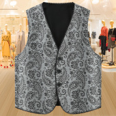 新款 复古国风背心2025秋季 外搭 双面双穿重工提花马甲女时尚 新中式