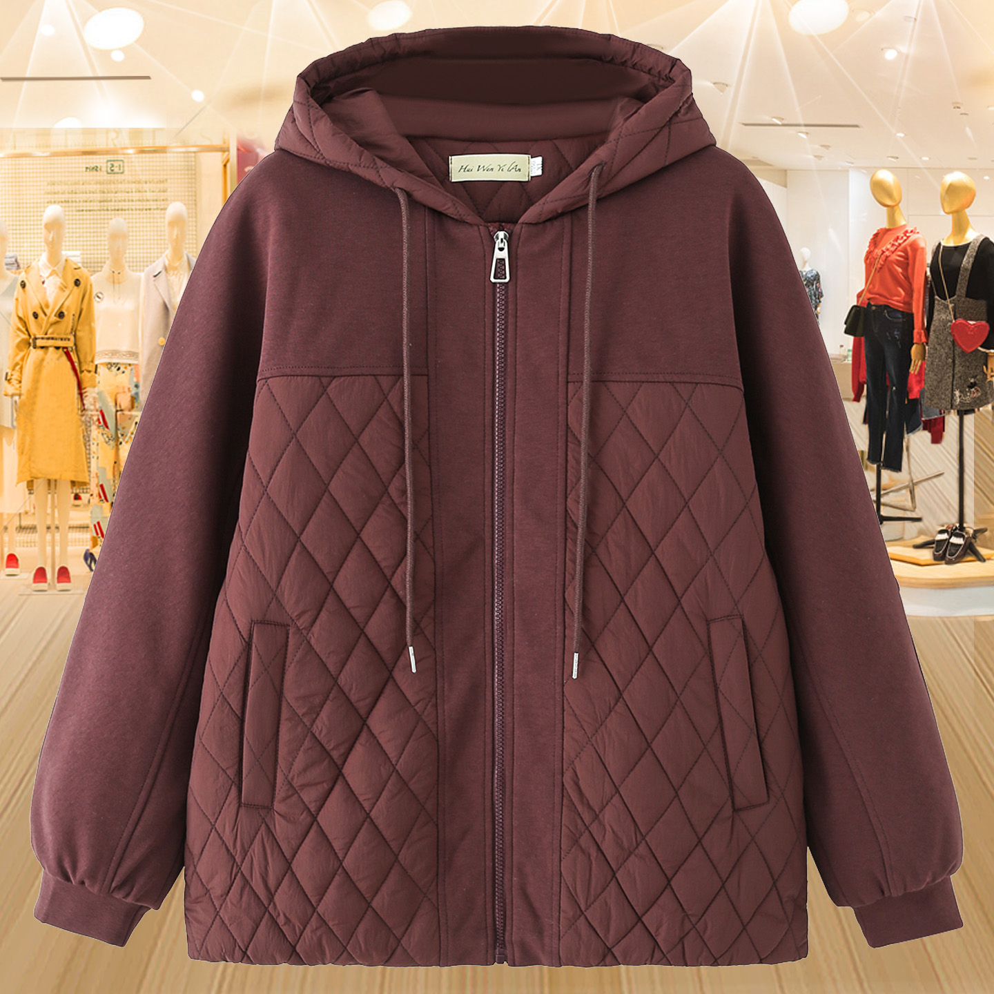 妈妈冬装夹棉加厚棉衣棉服外套女