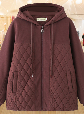 中老年妈妈冬装夹棉加厚棉衣女大码洋气拼接休闲夹克棉服棉袄外套