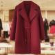纯色毛呢外套2025春秋新款 大码 女装 双面呢羊绒大衣中长款 中式 上衣