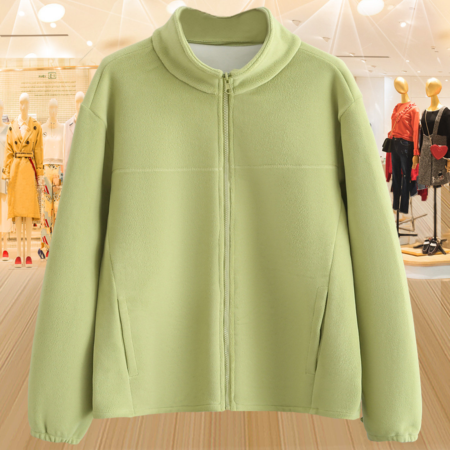 大码中年胖妈妈秋冬开衫卫衣女夹克衫宽松时尚立领奥利绒休闲外套,女装/女士精品,常规大码外套,淘宝优惠券,粉丝福利购,淘宝优惠卷