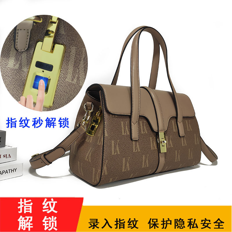 芬歌洛尔带指纹解锁包包2025新款秋冬季通勤手提包大容量轻奢女包