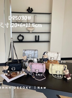 小D家菱格纹链条包女新款质感锁扣小方包百搭斜挎包洋气单肩斜挎