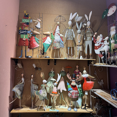 美式乡村复古铁艺兔子天使装饰摆件室内户外庭院花园小院民宿摆设