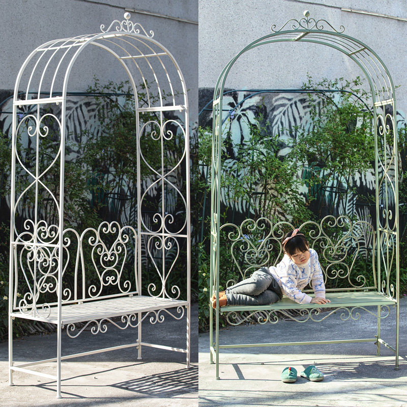美式乡村复古铁艺带座椅拱门爬藤花架花园阳台户外民宿庭院攀爬架,鲜花速递/花卉仿真/绿植园艺,花架,淘宝优惠券,粉丝福利购,淘宝优惠卷