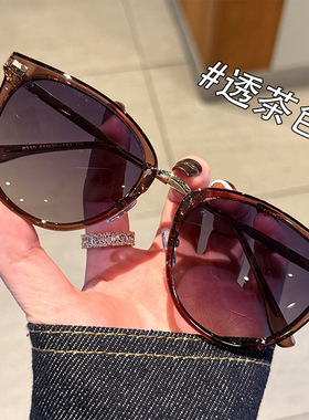 美拉德茶色大框太阳镜女款开车专用遮阳防紫外线偏光猫眼墨镜