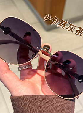 韩系奶咖色大框太阳镜女大脸显瘦高级感防紫外线防晒偏光墨镜