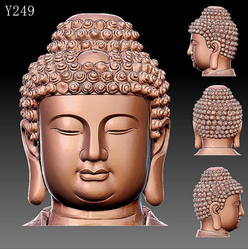 Y249如来佛头像雕刻图北京精雕STL3DOBJ三维立体圆雕图