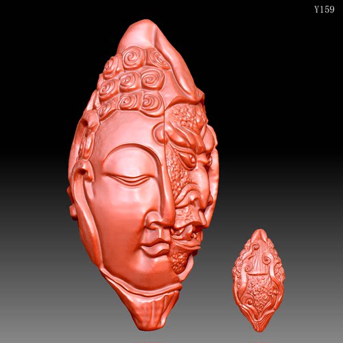 Y159雕刻图1北京精雕STL3DOBJ三维立体圆雕图新一念之差2圆雕图