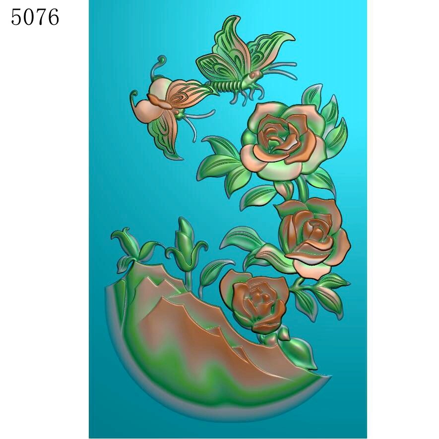 5076花鸟玉雕图挂件雕刻素材北京精雕jdp灰度图bmp浮雕图