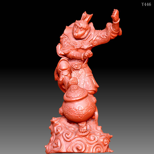 Y446雕刻图三维立体精雕图四轴圆雕图STL3D孙悟空美猴王圆雕图