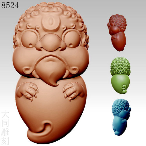 8524唐狮宝宝貔貅格式有OBJ和STL三维立体图3D打印图圆雕图模型图