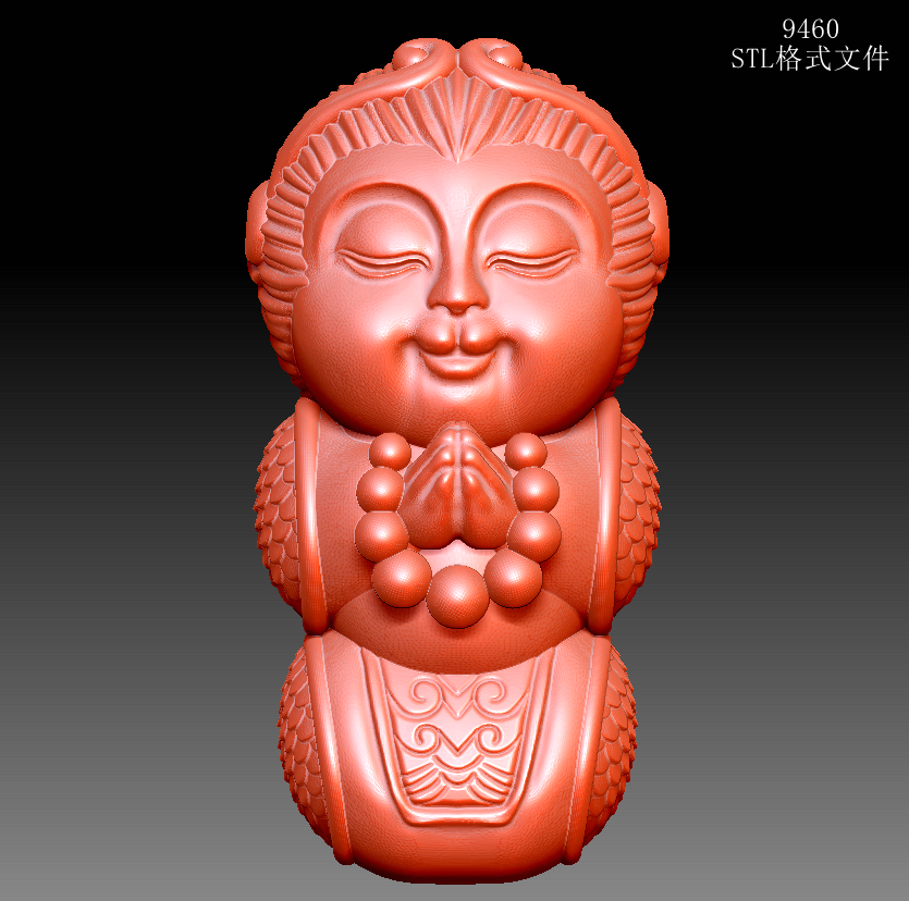 9460卡通齐天大圣孙悟空猴子手把件圆雕图雕刻机3D打印STLOBJ精雕