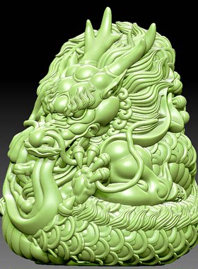 （不是实物）五帝龙精修8842圆雕图3d三维立体图stl格式obj生肖