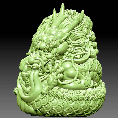 （不是实物）五帝龙精修8842圆雕图3d三维立体图stl格式obj生肖