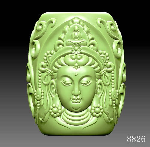 观音桶珠编号8826圆雕图3d打印模型三维立体图stlobj格式雕刻图