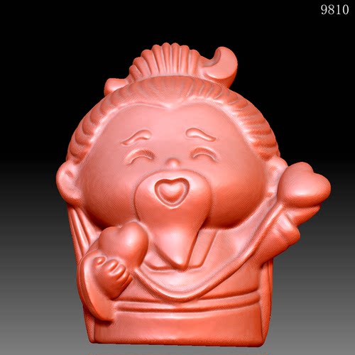 9810爱心月老姻缘圆雕图雕刻机3D打印素材STL格式模型图OBJ扫描图
