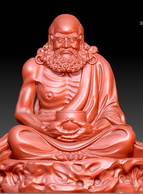 9189达摩祖师雕塑立体圆雕图STL文件雕像3D打印模型图纸