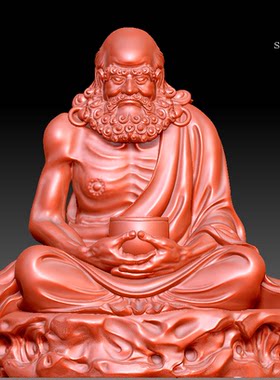 9189达摩祖师雕塑立体圆雕图STL文件雕像3D打印模型图纸