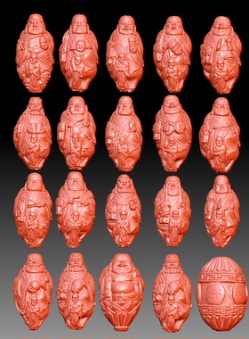 Y145雕刻图北京精雕3DOBJSTL三维立体圆雕图全身骑兽罗汉圆雕图