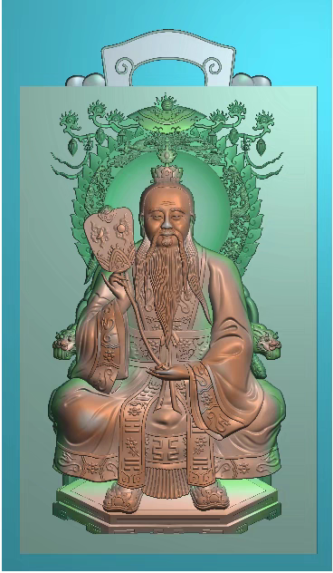r-145精雕图jdp灰度图bmp浮雕图古代人物道士人物玉雕石雕木雕