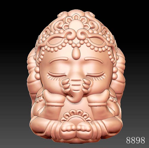 象神宝宝编号8898三维立体图圆雕图stOBJl文件雕刻机3d文件模型