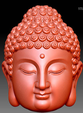 9365佛头圆雕图雕刻机3D打印素材STL格式模型图OBJ精雕