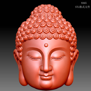 9365佛头圆雕图雕刻机3D打印素材STL格式 模型图OBJ精雕